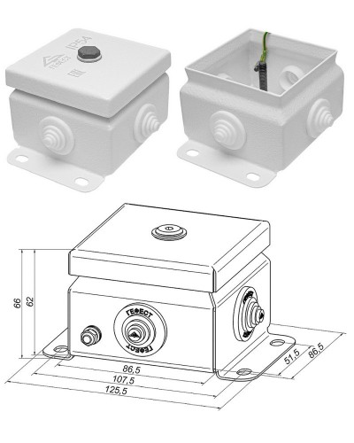 КМ IP55-0808 (без DIN рейки). Коробка монтажная электротехническая. Гефест в Томске